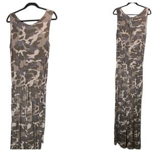 ZENANA   Super Soft Jersey Knit  Camo Jumpsuit   L